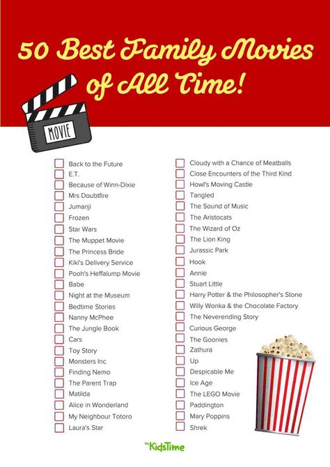 50 of the Best Family Movies of All Time – FREE Checklist Movie Suggestions List, Good Family Movies, Movie List To Watch, Family Movies List, Movies To Watch With Family, Family Movie List, Best Family Movies, Movie Checklist, Best Movies Of All Time