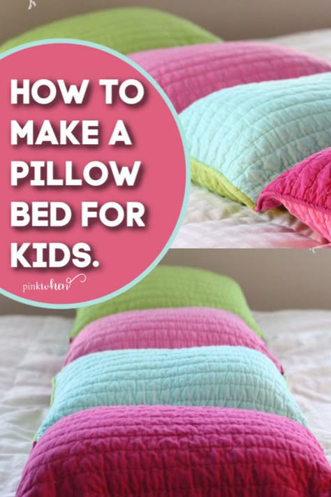 Pillow Nap Mat Diy, Pillow Bed Floor Lounger Diy, Pillow Mats For Kids, Pillow Beds For Kids Diy, Diy Pillow Bed, Pillow Mattress Tutorial, Diy Kids Pillows, Doris Designs, Floor Pillow Bed