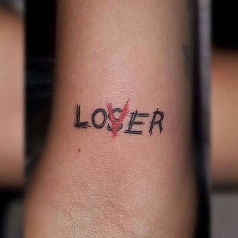 Loser Lover Tattoo, Lover Tattoo, Tato Minimal, Tato Henna, Pretty Hand Tattoos, Type Tattoo, Sharpie Tattoos, Tattoos For Lovers, Small Tattoos For Guys