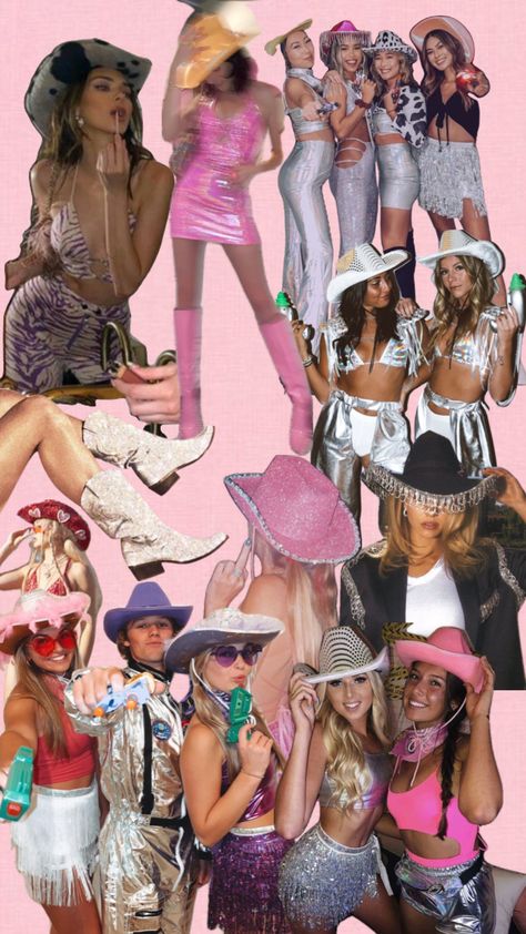 Disco Rodeo Inspo 🪩, Disco Cowgirl Aesthetic Party, Cowboy Disco Outfit, Disco Cowgirl Costume, Glitter Cowgirl Aesthetic, Cosmic Cowgirl Outfit, Cowgirl Disco Outfit, Disco Cowboy Outfit, Space Cowgirl Theme