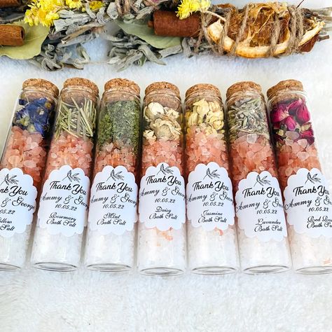 FREE SHIPPING Bath Salt Test Tube Bath Salts Bridal Shower - Etsy Test Tube Bath Salts, Bath Salts Diy Recipes, Rose Bath Salts, Bath Salts Gift, Bath Salts Diy, Rose Bath, Red Rose Petals, Test Tubes, Wedding Shower Favors