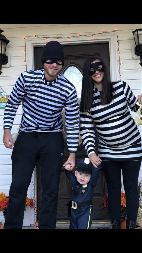 Family Halloween Costumes Halloween Costumes For 1 Year Boy Family, Family Of 3 Halloween Costumes Baby Boys, Family Halloween Costumes With Baby Boy, 3 Family Halloween Costumes, Cops And Robbers, Family Of 3, Family Costumes, Family Halloween Costumes