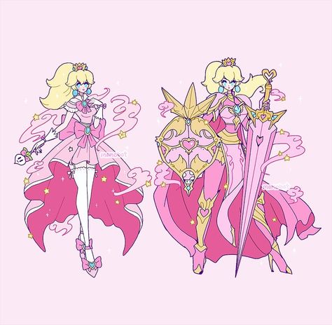 Super Princess Peach, Magic Knight, Magical Girl Outfit, Super Princess, Magical Girl Aesthetic, Mario Fan Art, Shojo Anime, Peach Art, Princesa Peach