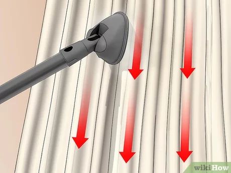 3 Ways to Clean Curtains - wikiHow Life How To Clean Curtains, Clean Curtains, Curtain Cleaning, Lounge Curtains, Cleaning Curtains, Lined Curtains, Steam Cleaning, Curtains With Rings, White Curtains