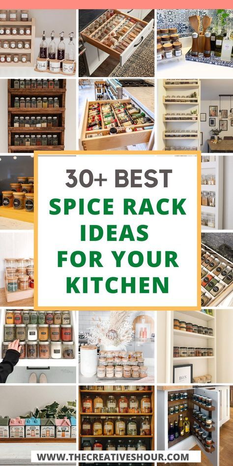 Diy Wooden Spice Rack Wall, Spice Rack Small Space, Diy Wooden Spice Rack Ideas, Build Spice Rack, Spice Rack In Pantry Wall, Counter Spice Storage, Spice Rack Ikea, Modern Spice Rack Ideas, Decorative Spice Racks