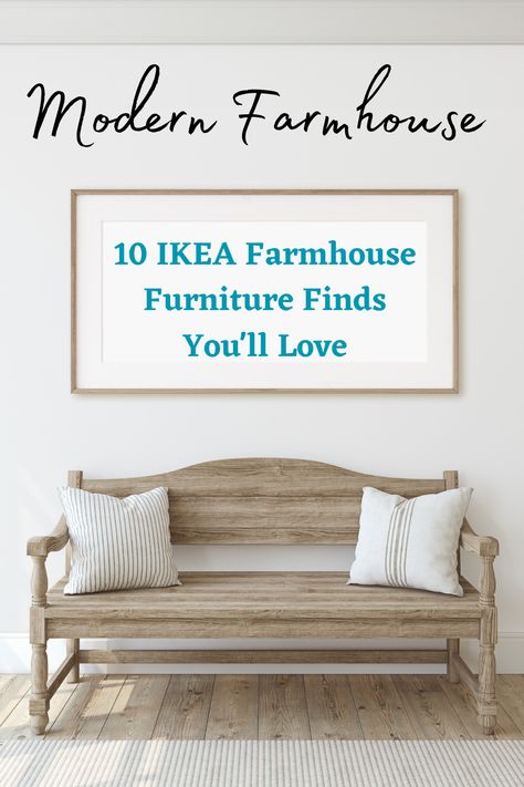 Farmhouse bench with pillows Ikea Modern Farmhouse, Ikea Bank, Cozy Farmhouse Bedroom, Ikea Farmhouse, Modern Farmhouse Furniture, Ikea Furniture Hacks, Ikea Hemnes, Brass Bed, Farm Cottage