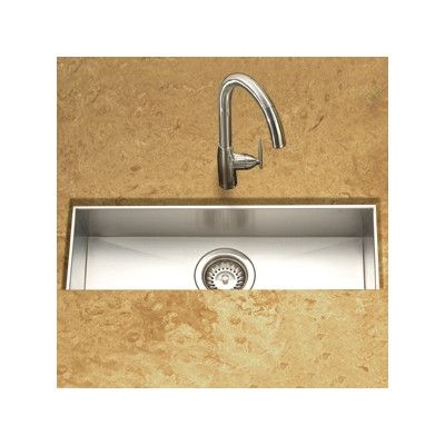 Houzer Contempo Zero Radius Undermount Trough Bar/Prep Kitchen Sink in Brushed Satin