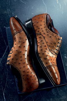 Tramezza MTO Cap Toe Shoes, Gentleman Shoes, Handmade Leather Shoes, Oxford Shoes Men, Business Shoes, Leather Oxford Shoes, Brown Shoes, Ostrich Leather, Genuine Leather Shoes