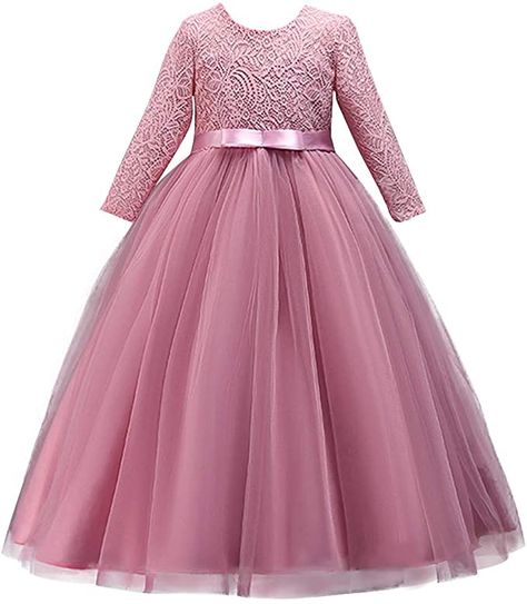 Bridesmaid Dresses Long Lace, Long Frock Designs, Dress For Kids, Lace Bridesmaid Dress, Princess Flower Girl Dresses, Kids Party Dresses, Lace Bridesmaids, Kids Gown, Kids Frocks