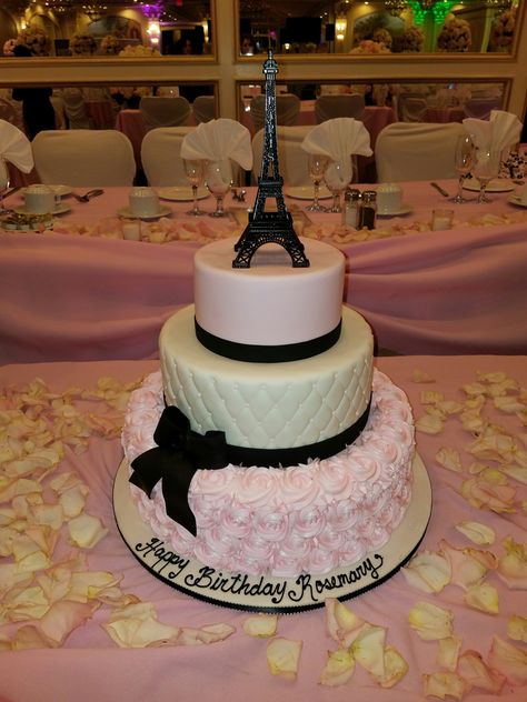 Night in Paris Sweet 16 Cake Paris Bday Cake, Night In Paris Sweet 16 Ideas, Paris Cake Design, Night In Paris Theme Party Sweet 16, Paris Themed Birthday Party Sweet 16, Sweet 16 Paris Theme Ideas, Paris Sweet 16 Ideas, Night In Paris Sweet 16, Sweet 16 Paris Theme