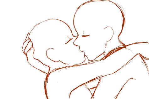 feel free to use it :) People Kissing Drawing Template, Anime Base Kiss Pose, How To Draw Anime Kiss, Girl Kissed A Girl Drawing, Ych Kiss Base, Anime Kiss Reference Drawing, Kissing Ych, Drawing Base Kissing, Anime Kiss Base