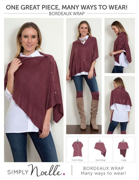 The Bordeaux Wrap by Simply Noelle. FREE SHIPPING with code FSWRAP on all Bordeaux Wraps and Bordeaux Cardi Wraps. The BEST selection online! Simply Noelle, Poncho Shawl, Hooded Poncho, Crochet Skirt, Rave Wear, Knitted Poncho, Red Maroon, Wrap Sweater, Shrug Sweater