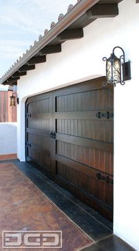 Garage Door: Custom Spanish Colonial Garage Door With Dummy Deco Hardware! - eclectic - Garage Exterior Stucco, Contemporary Garage Doors, Contemporary Garage, Custom Garage Doors, Spanish Bungalow, Spanish Decor, Doors Ideas, Garage Door Design, Plans Architecture