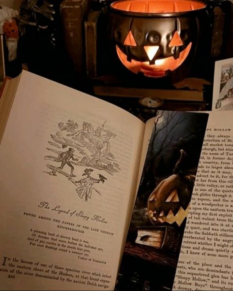 The Legend of Sleepy Hollow | Halloween | October | Autumn | thewoodlandlibrary Halloween Books Aesthetic, All Hallows Eve Aesthetic, Halloween Book Aesthetic, Sleepy Hollow Aesthetic, Sleepy Hollow Book, Sleepy Hollow Halloween, Sleepy Hollow New York, Gothic Novels, Sleepy Hallow