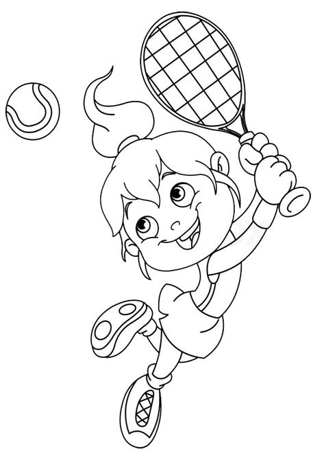 Minnie Mouse Drawing, Sports Coloring Pages, Kindergarten Coloring Pages, Coloring Art, Playing Tennis, Drawing Color, Islamic Cartoon, Digital Coloring, Art Drawings For Kids