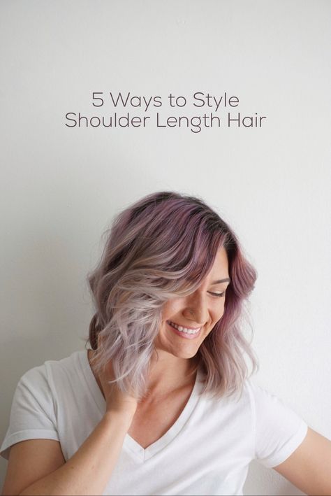 5 Ways to Wear Shoulder Length Hair - Cute Girls Hairstyles Shoulder Length Hair Hairstyles, Style Shoulder Length Hair, Morning Hair Routine, Short Hair Black, Medium Length Hairstyles, Shoulder Hair, Air Dry Hair, Medium Long Hair