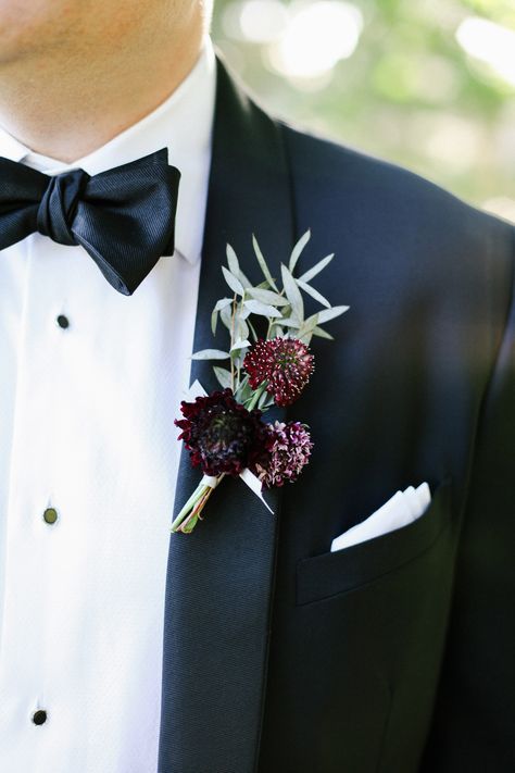 Burgundy Boutonniere | photography by http://jacquelynnphoto.com/ Deep Purple Wedding, Black Tie Optional Wedding, Ranunculus Boutonniere, Salt Lake City Wedding, Plum Wedding, Black Suit Wedding, Black Tux, Boutonniere Wedding, Burgundy And Gold