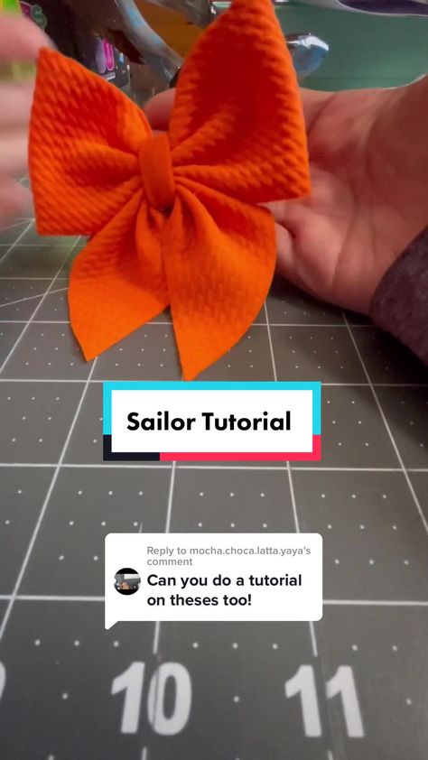 Sailor Bows Diy, How To Make Sailor Bows, Diy Sailor Bow Tutorial, No Sew Sailor Bow Diy, How To Make A Sailor Bow, How To Make Girls Hair Bows, How To Make A Bow Hair Clip, No Sew Bows Diy, Sailor Bow Diy