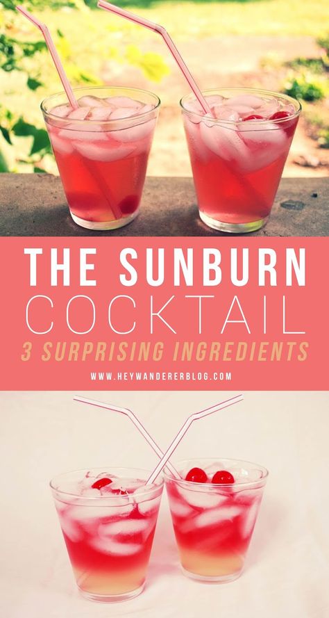 The Sunburn Cocktail- A Perfect Summer Drink with only 3 ingredients, so it's easy! Sunburn Cocktail, Drinks Alcohol Recipes Easy, Easy Alcoholic Drinks, Summer Drinks Alcohol, Cocktail Drinks Alcoholic, Raspberry Vodka, Vodka Lemonade, Mixed Drinks Alcohol, Yummy Alcoholic Drinks