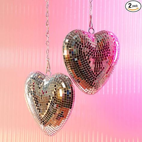 Party Mirror, Disco Ball Decorations, Disco Decor, Disco Ball Mirror, Disco Ball Light, Disco Decorations, Desk Room, Heart Mirror, Ball Decorations