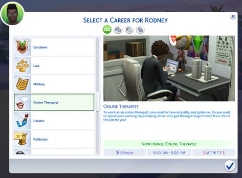 Sims 4 Online Therapist Semi-Active Career! [Patreon Early Access, Public Access 25th May] | marlynsims on Patreon Sims Traits, Sims 4 Jobs, Mods Sims 4, Sims 4 Traits, Sims 4 Cas Mods, The Sims 4 Pc, Play Sims 4, Sims 4 Anime, Free Sims 4