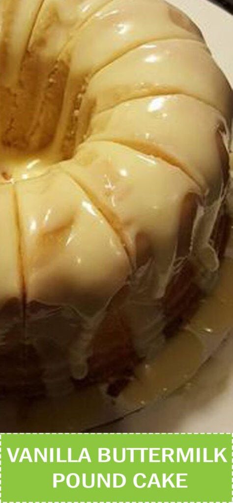 Vanilla Buttermilk Pound Cake With Cream Cheese Glaze Vanilla Buttermilk Pound Cake, Cream Cheese Glaze Recipe, Pound Cake With Cream Cheese, Family Meal Recipes, Cake Magic, Cotton Cheesecake, Buttermilk Pound Cake, Delish Desserts, Quick Dessert