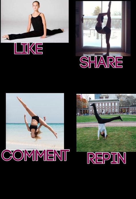 Let's see what most people can do (I actually can't do anything but repinning is the closest I have) Cheer Flexibility, Dance Lifestyle, Dance Flexibility Stretches, Gymnastics Quotes, All About Dance, How To Do Splits, Dance Dreams, Classic Comedies, Chat Board