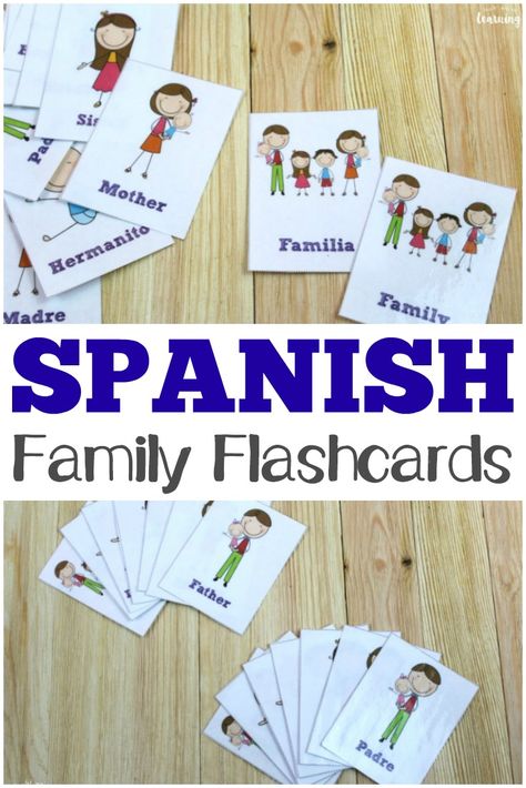 Help kids learn to recognize family words in Spanish with these printable Spanish family flashcards! #spanish #español #education #learning #printables #homeschool Family Flashcards, Spanish Family, Spanish Flashcards, Family Words, Words In Spanish, Spanish Learning Activities, Preschool Spanish, Learning Spanish For Kids, Homeschool Spanish