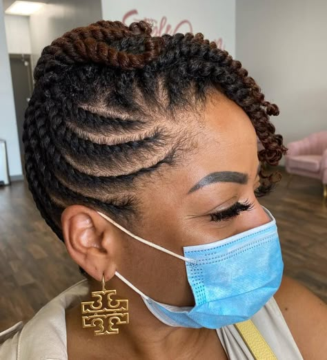 Protective Two-Tone Short Twists Natural Hair Flat Twist, Flat Twist Styles, Thick Natural Hair, Flat Twist Hairstyles, Short Twists, Flat Twist Updo, Twist Updo, Twisted Hair, Natural Hair Stylists