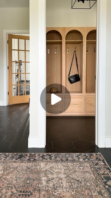 Sarah & Dan | DIY & Design on Instagram: "DIY ARCHED STORAGE LOCKERS✨ I’m so in love with this beautiful storage cabinet! We needed to come up with a storage solution for this space after taking a closet wall down. This design ended up being the perfect concept for us, we wanted to create a beautiful furniture piece that had a built-in look and arches! The @harttoolsusa cordless convenience was a huge staple for this build, from building arches to finish sanding the DIY build went super smooth! (Check out the link in our bio to see the tools we used) Overall, I’m just so thrilled about more storage in this space!  #DoITWithHART #HARTPartner #DIYlockers #mudroomstorage #lockers #whiteoak #archedlockers #mudroomlockers #storagesolution" Front Entryway Lockers, Arched Mudroom Lockers, Long Mudroom Ideas, Built In Backpack Storage, Front Door Storage Entryway, Arched Closet, Diy Arched Cabinet, Long Mudroom, Arched Storage