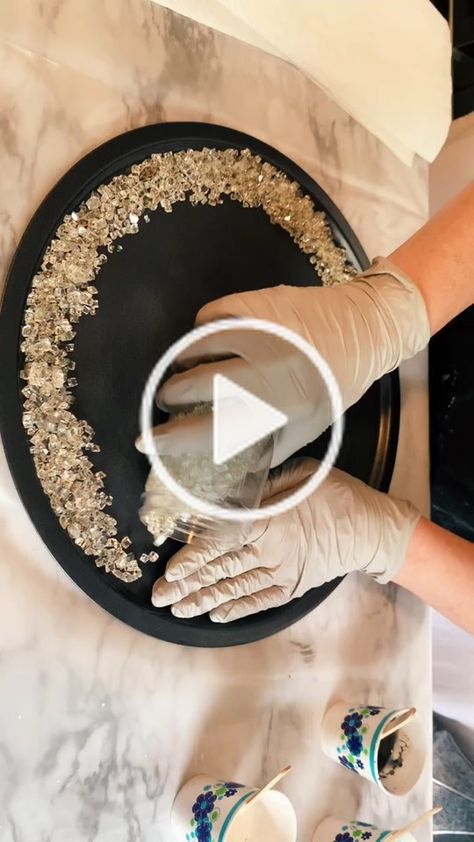 Abstract Amber(@abstract.amber) on TikTok: Trying out a geode resin tray! #resin #resinart #geode #resingeode #epoxy #epoxyart #epoxypour #fyp #foryoupage #art #paint #mixedmedia Round Geode Resin Art, Round Resin Tray, Geode Resin Tray, Epoxy Resin Tray, Epoxy Tray, Tray Resin, Amber Resin, Resin Tray, Round Tray