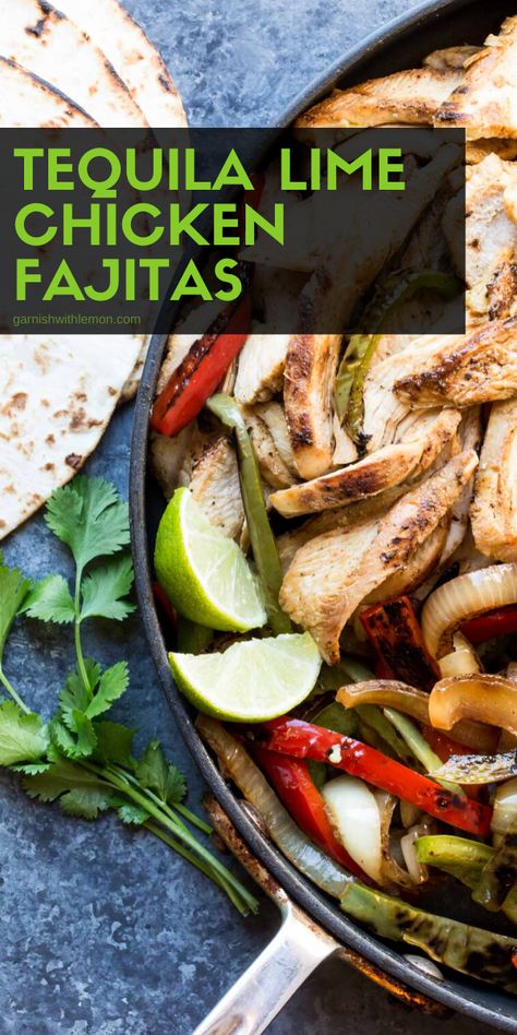 Chicken Tequila, Tequila Chicken, Fajitas Chicken, Mexican Fajitas, Tequila Lime Chicken, Chicken Crisps, Fajita Marinade, Baked Chicken Fajitas, Chicken Fajita Recipe