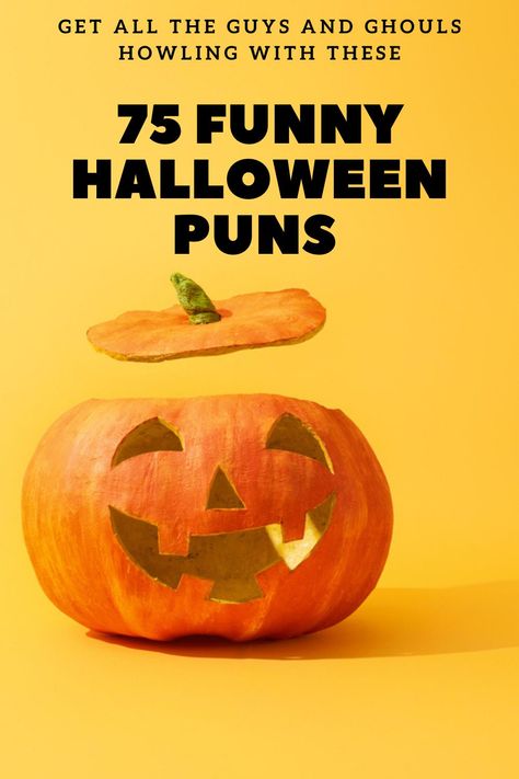 75 Funny Halloween Jokes and Costume Puns That'll Get All the Guys and Ghouls Howling #halloween #halloweenjokes #jokes #halloweenpuns https://parade.com/1059333/marynliles/halloween-puns/ Halloween Puns Funny, Dessert Puns, Doctor Puns, Funny Puns For Kids, Funny Halloween Jokes, Puns For Kids, Chicken Jokes, Halloween Costume Puns, Halloween Puns