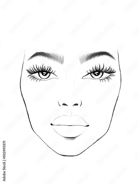 Make Up Practice Face, Practice Makeup Face, Plain Face Drawing For Makeup, Make Up Artist Tattoos Ideas, Makeup Face Charts Blank, Face Template Makeup, Coloring Face, Face Chart Makeup, Makeup Printables