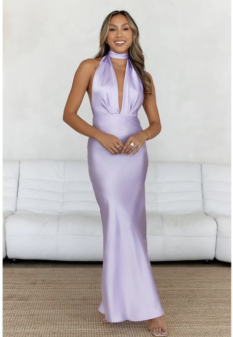 Light Purple Formal Dress, Lilac Satin Dress, Purple Long Dress, Dress Lilac, Halter Maxi Dress, Halter Maxi, Vestidos Prom, Lilac Dress, Halter Maxi Dresses