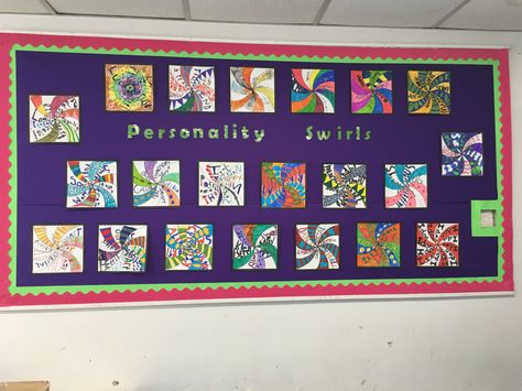 Personality swirls- made by y3 on transition day. Year 3 Transition Ideas, Year 4 Transition Activities, Transition Day Ideas, Ks2 Transition Day Activities, Ks1 Transition Activities, Year 5 Transition Day Activities, Year 2 Transition Activities, Transition Activities Year 2, Year 3 Transition Day Activities