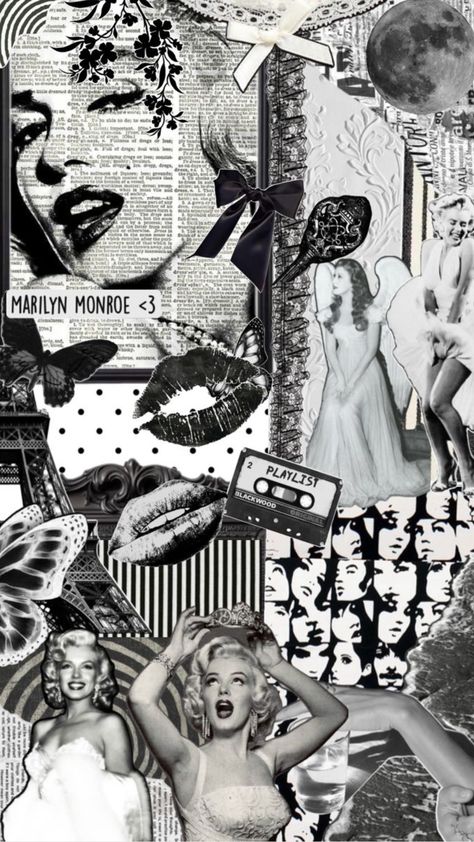 Marilyn Monroe black and white aesthetic Marilyn Monroe Aesthetic, Marilyn Monroe Black And White, Marilyn Monroe Wallpaper, Marilyn Monroe Photos, Vintage Collage, Black And White Aesthetic, White Aesthetic, Aesthetic Vintage, Cute Tattoos