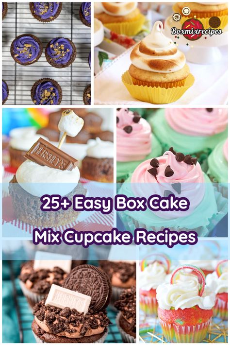 Box Mix Brownie Cheesecake Cupcakes are a scrumptious and simple dessert that combines two favorites into one irresistible bite-sized treat! Mini Cakes From Cake Mix Boxes, Cupcake With Cake Mix Boxes, Cupcake Recipe Using Box Cake, Cupcakes Cake Mix Recipes, Boxed Cake Cupcakes, Cupcakes Box Recipe Cake Mixes, Best Cake Mix Cupcakes, Box Cake Mix Cupcake Hacks, Cake Box Cupcake Recipes