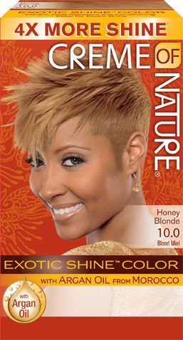 10.0 Honey Blonde Exotic Shine Hair Color | Creme of Nature Creme Of Nature Hair Color, Nature Hair Color, Creme Of Nature, Organic Hair Color, Honey Blond, Honey Hair Color, Hair Color Brands, Color Rubio, Julianne Hough