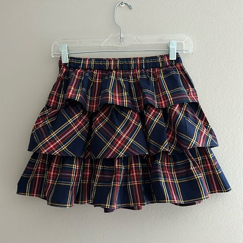 Nwot Crewcuts Plaid Ruffle Skirt Size L 10/11 Elastic Waist. 100% Cotton. Perfect For The Holidays. Excellent Condition. No Flaws Or Stains. Machine Washable Thank You For Stopping By ! Make An Offer ! Plaid Flannel Skirt, Patch Work Skirt, Flannel Skirt, Fiona Apple, Thrift Inspo, Dark Style, Work Skirts, Downtown Girl, Ruffled Skirt