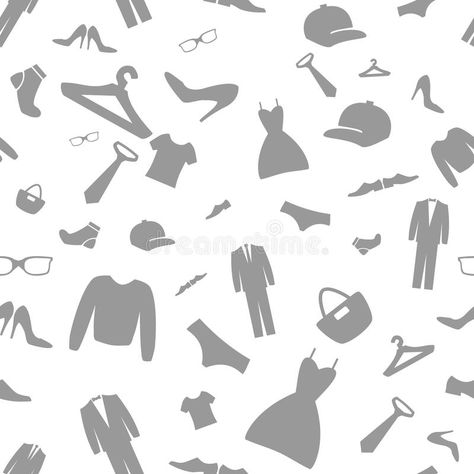 Fashion Clothes Shopping Icons Vector Background. Seamless Pattern, Design Illustration, Silhouette Accessories. Stock Vector - Illustration of design, sale: 65435987 Clothes Background Fashion, Clothing Brand Background Design, Fashion Design Background Wallpapers, Background For Selling Clothes, Clothes Wallpaper Background, Shopping Background Wallpaper, Background Shopping Fashion, Online Shop Background Design, Clothing Cover Photo