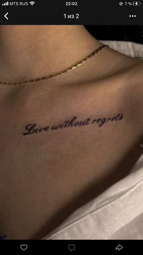 Tattoo And There Meaning, Tattoo Word Ideas Female, Tattoos Under Collar Bone For Women, Tattoo Ideas Female Writing, Tattoo Qouts Woman, Meaningful Writing Tattoos, Side Breast Tattoos For Women, Everything Will Be Ok Tattoo, Cute Sayings For Tattoos