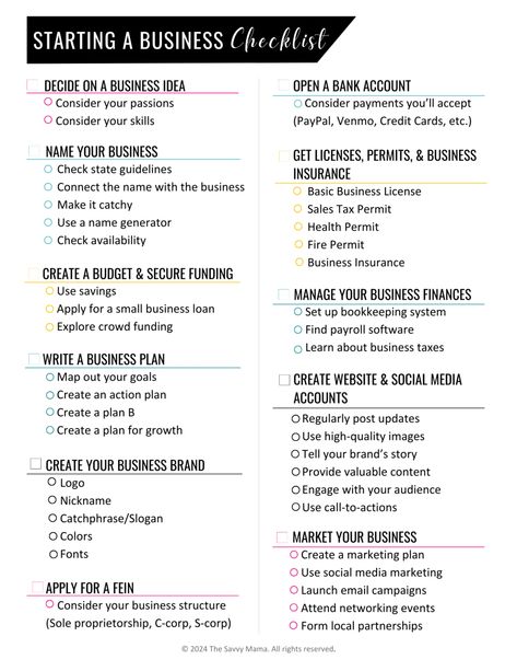 Ultimate Starting a Business Checklist: 2024 Entrepreneurial Success Small Business Daily Checklist, Opening A Business Checklist, How To Start A Company, Small Business Start Up Checklist, Ceo Checklist, New Business Checklist, Starting A Business Checklist, Small Business Marketing Plan, Business Strategy Management