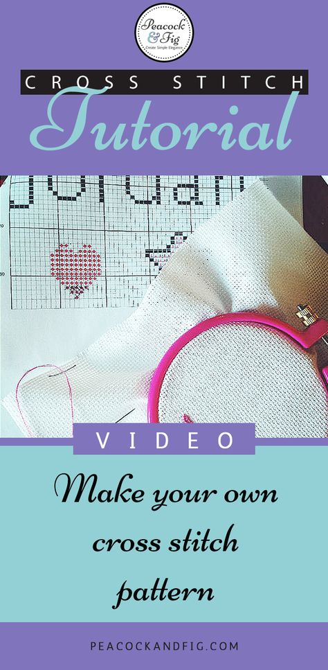 Cross stitch tutorial about how to make your own simple cross stitch pattern (for yourself or for kids) Making Cross Stitch Patterns, How To Make Your Own Cross Stitch Pattern, Make Your Own Cross Stitch Pattern, How To Make A Cross Stitch Pattern, How To Make Cross Stitch Patterns, Counted Cross Stitch Patterns Free, Cross Stitch Beginner, Cross Stitch Tutorial, Simple Cross