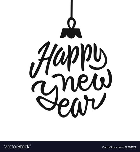 Happy New Year Calligraphy, Happy New Year Lettering, New Year Letter, Happy New Year Illustration, New Year Lettering, New Year Doodle, Happy New Year Letter, Happy New Year Card, Happy New Year Vector