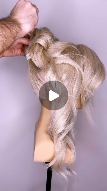 Joseph I'Anson on Instagram: "Wanna learn how to create the perfect Messy high bun? Then look no further…. Here is the perfect messy but glam high bun tutorial!! L’IMAGE Mannequin - “DENISE” from @equip_the_creative use code Joseph10 at the checkout to get 10% off your order. Created using @revlonprofessionaluk style Masters #hairvideos #hairvideo #hairup #updo #hairupdo #hairupdos #hairtutorial #hairtutorials #updotutorial #bridalhair #weddinghair #bridestyles #bridehair #hairdo #weddinghair #hairreels #reel #réel #reelit #hairart #hairartist #btconeshot2024_stylingvideo #hairideas #hairgoals #updostyles #topknot #messybun #messybuntutorial #highbun @markleesonsalons @nextlevelhairstylists @hairbrained_official @limage_gmbh @hairtutorial4you @hairstyles_ideas__ @i.love.hairstyles @e Beehive French Twist Updo, Messy Bun Prom Hair Tutorial, Messy Chignon Wedding, High Bun With Extensions, Messy Updo Video, Bridal High Bun Tutorial, Bride Hairstyles Updo With Crown, Secure Updos For Long Hair, Messy Prom Hair Updo