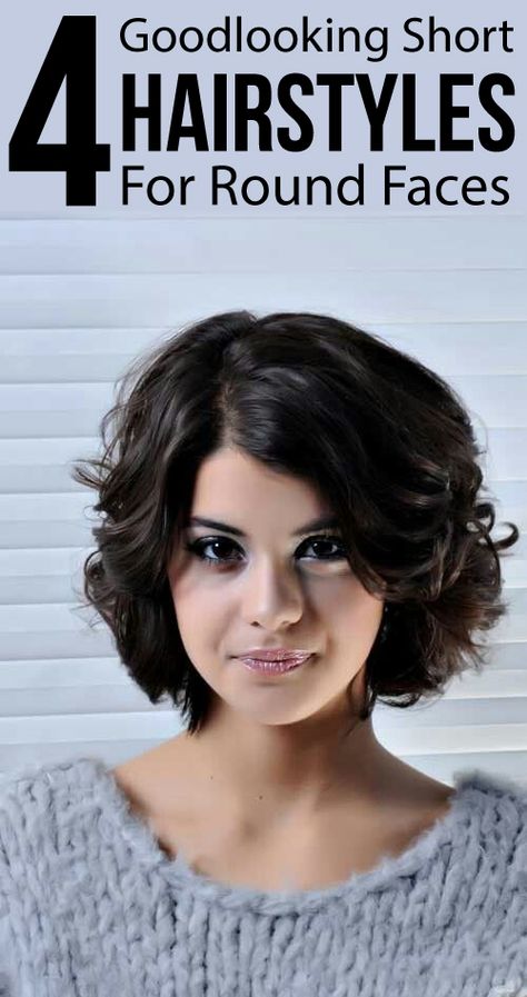 4 Goodlooking Short Hairstyles For Round Faces Trendy We Fryzurach, Short Hair Cuts For Round Faces, Thick Wavy Hair, Short Curly Haircuts, Haircuts For Wavy Hair, Hair Styles 2014, Trendy Short Haircuts, Haircuts For Curly Hair, Round Face Haircuts