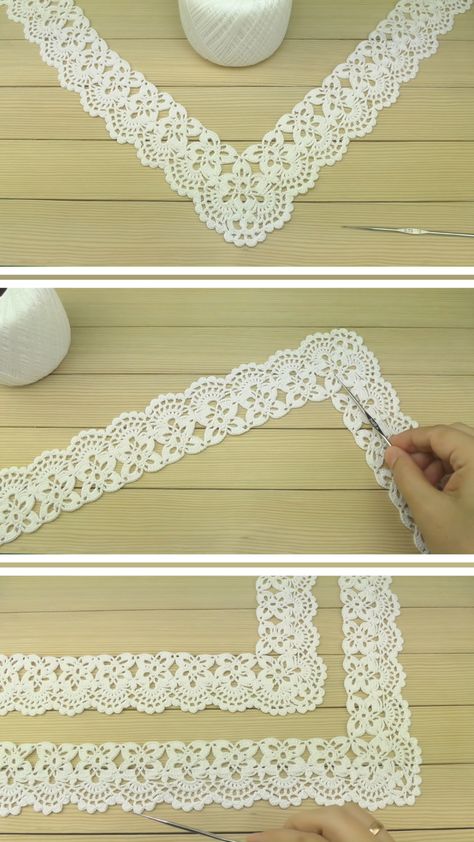 Tablecloth Crochet, Crochet Tablecloth Pattern, Crochet Border, Crochet Table Runner Pattern, Crochet Edging Patterns, Crochet Lace Edging, Crochet Lace Pattern, Crochet Fall, Crochet Lace Trim