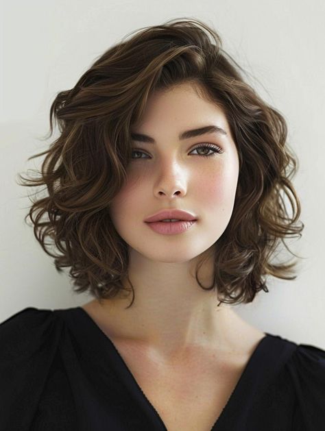 Best Haircuts for Wavy Hair: Stylish and Effortless Looks for Every Face Shape Short Haircuts With Wavy Hair, Cute Short Haircuts Wavy Hair, Shaggy Wavy Hair Medium, Long Bob With Bangs Wavy Hair, Haircuts For Wavy Hair Short Round Face, Short Haïr Cut For Wavy Hair Girl, Shoulder Length Feminine Haircut, Short Wavy Hair Brown, Thick Curly Hair Styles For Women