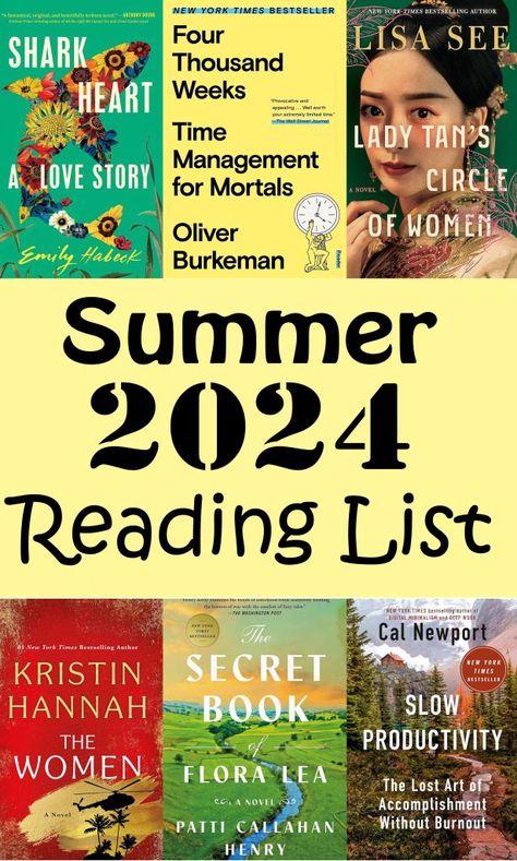 Summer 2024 Reading List - Best Summer Reads 2024, Best Summer Books 2024, Summer Reading Lists For Women, Summer Reads 2024, Summer Reading 2024, Best Summer Reads, 2024 Books, Summer Book Club, Beach Reads